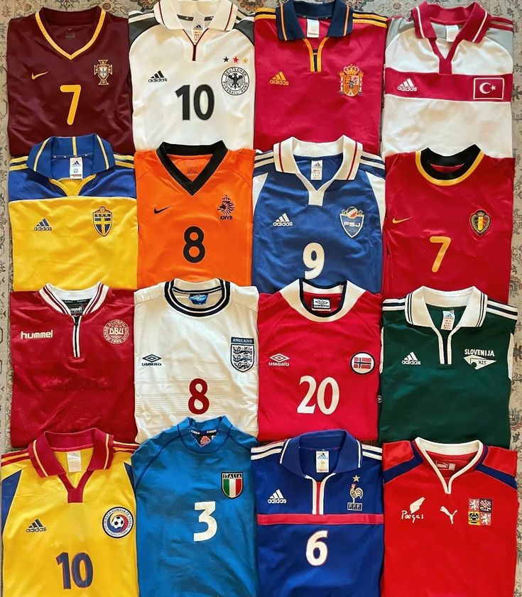 Camisetas retro de selecciones europeas 